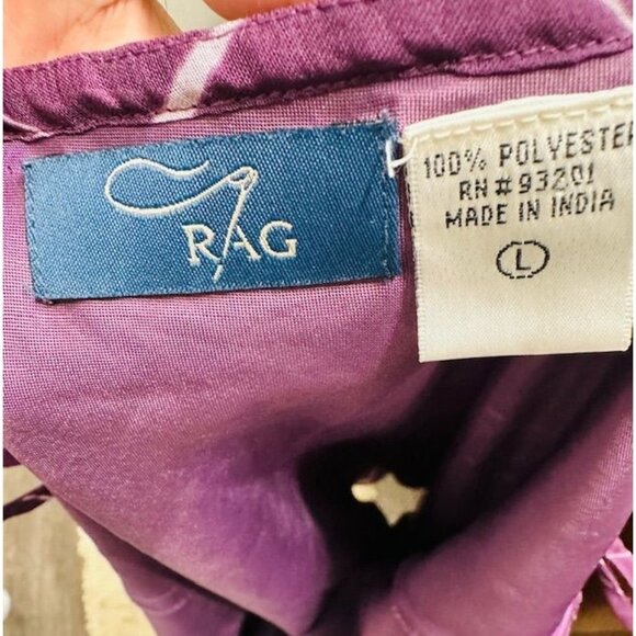 RAG Women Y2K Purple Geometry Squares Coquette Baby Doll Halter Short Dress L - Picture 5 of 7